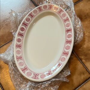 vintage buffalo china oval plates x 3